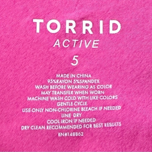 Torrid Active Pink Soft Jersey Crop Wrap Top Size 5X NWT Half Sleeve Workout - Picture 5 of 6